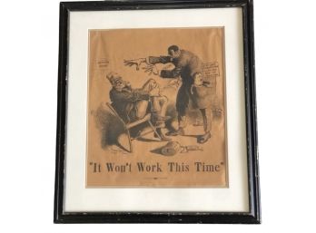 It Wont Work This Time - Framed Antique Print - HARRY TRUMAN Quotes On Democracy