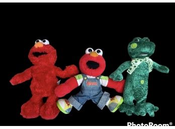 2 Elmo Stuffed Animals And  Singing Dancing Frog
