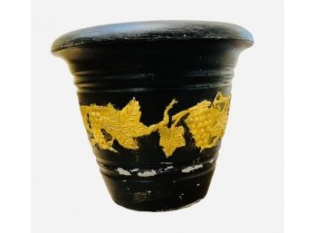 Large Black And Gold Resin Planter