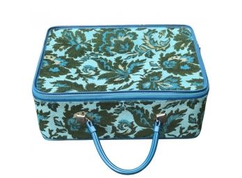 Vintage 1970s Suitcase Small - Funky Fabric Pattern