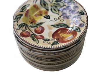 Lot Of 12 Hand-painted Table Top Dinner Plates
