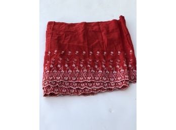 Vintage Cotton Red Eyelet Fabric - 10 Inches By 46 Inches
