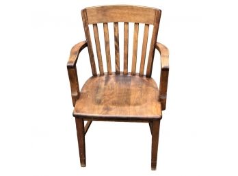 Vintage Wooden Desk Chair - Sturdy