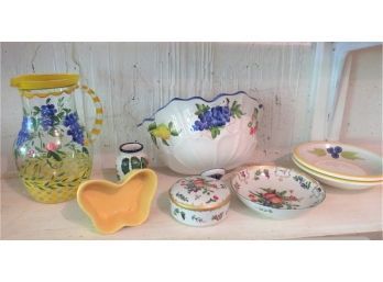 Porcelain And Glass Fruit Themed Kitchen Decor
