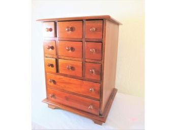 Vintage Spice Apothecary Wood 11 Drawer Cabinet