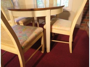 Bernhardt Shabby Chic Round Dining Table With Cane Chairs