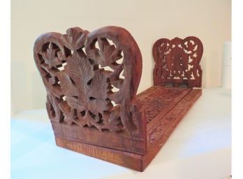 Pierced Wood India Expandable Wood Bookends
