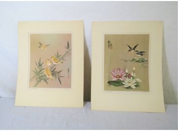 Pair Of Asian Bird And Lily Prints Lin Fu Lang
