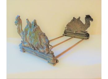 Egyptian Revival Brass Camel Expandable Bookends