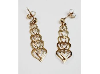 Elegant 14k  Yellow Gold Hanging Earrings