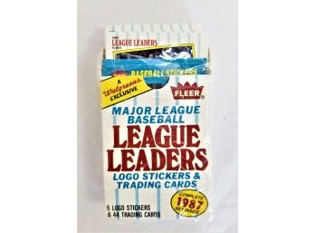 Vintage 1987 Fleer Walgreen's MLB League Leaders Boxed Card Set Of 44 And 6 Logo Stickers MINT