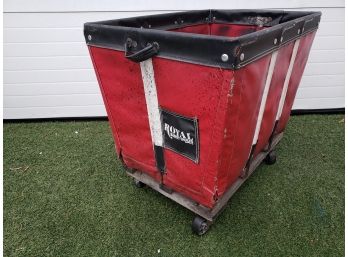Red Canvas Vinyl Basket Push Cart