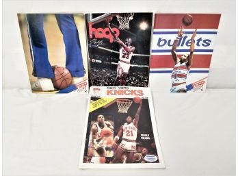 Vintage New York Knicks Magazine And Three Hoop Official NBA Program Magazines 1985-1986