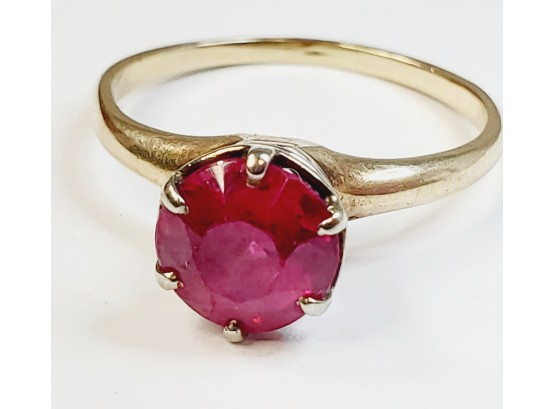 Vintage 14k Gold Pink/red Stone Ring