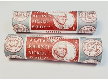 Uncirculated  2006 Westward Journey Nickel   Nickel Rolls P And D (return To Monticello) In Gov. Box