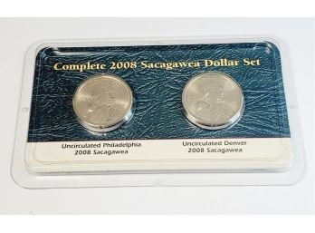 Complete 2008 Sacagawea Golden Dollar 2 Coin Set P & D