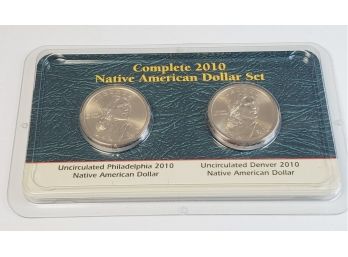 Complete 2010 Sacagawea Golden Dollar 2 Coin Set P & D
