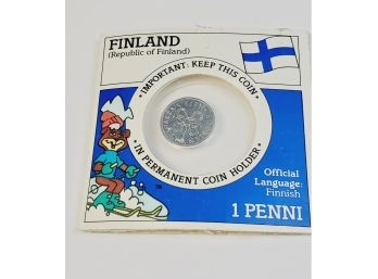 1 Finland Penni Coin Sealed With Info/history
