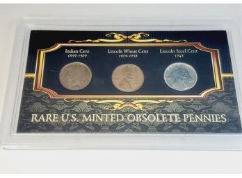 Rare U.S. Minted Obsolete Pennies - Indian Head, Lincoln Wheat & Steel Cent