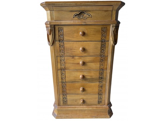 Oriental Ornate Chest Of Drawers/ Jewelry Cabinet. With Seven Drawers.