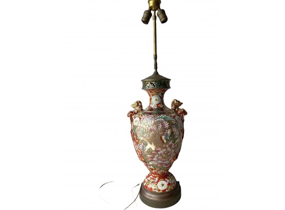 Vintage Ceramic Oriental Vase, Table Lamp.