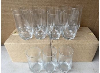 One Dozen Crystal Tumblers By Frederick, In The Box. NOS