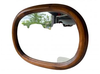 Antique Wooden Frame  Large Oval Mirror .