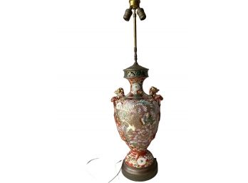 Vintage Ceramic Oriental Vase, Table Lamp.