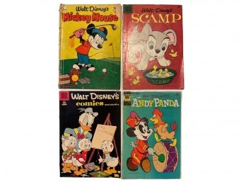 Four Vintage Walt Disney Comic Books.