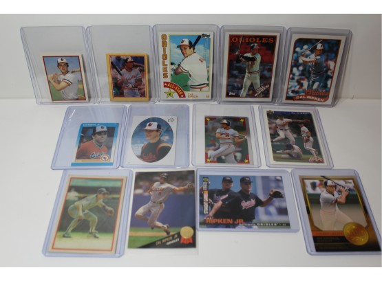 Great Collection Of Cal Ripken, Jr. Cards 13 In All - Topps - Fleer Sticker - O-Pee-Chee