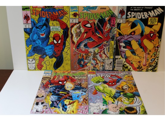 5 Comic Marvel Spider-man Group #15-19, 5 Comic Consecutive Run  -1990-1991
