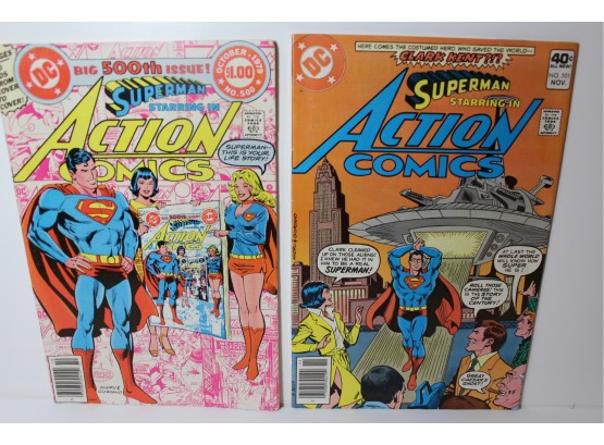 2 Comic Group - Superman Starring In Action Comics #500 Anniversary Issue & #501