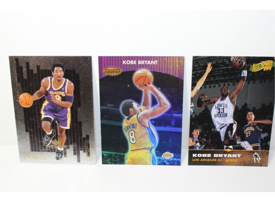 3 Kobe Bryant Cards - 1996, 1999, 2001 - Topps - Upper Deck