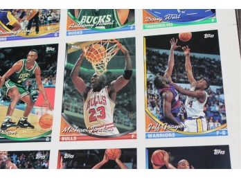 4 Uncut 1994 Topps Basketball Card Sheets