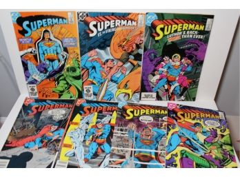 7 Comic Superman Group #394, #396, #401-403, #408, #412 (1984-1985)