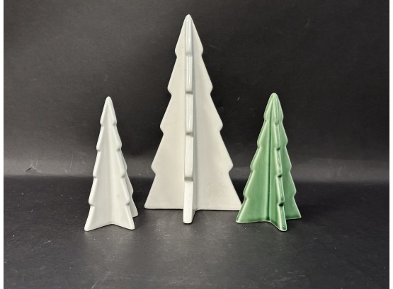 A Trio Of Modern Ceramic Christmas Trees