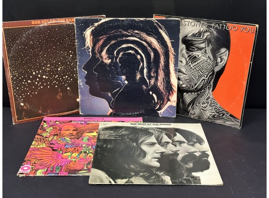 A Selection Of Vintage Vinyl LPs: Rolling Stones, Bob Dylan, Cream & More