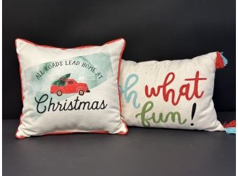 A Fun Pair Of Holiday Throw Pillows
