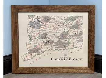 Hand-Drawn Map Of Connecticut, Print, Lord Of Maps