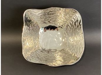 A Stunning Abstract Mirror-Finished Glass Bowl
