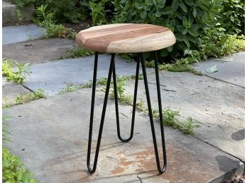 A Modern Rustic Plant Stand With Hairpin Legs