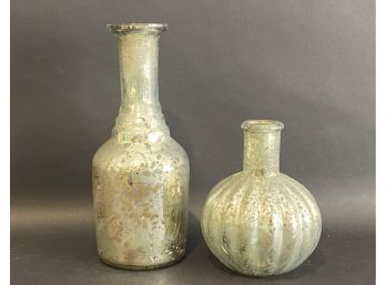 A Pretty Pair Of Mercury Glass Vases