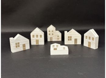 A Set Of Six Little Wood Block Houses