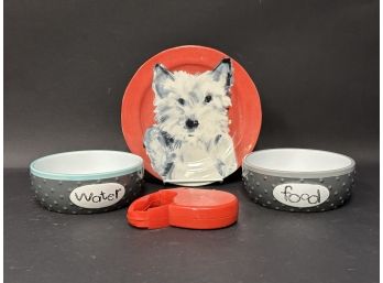 This One's For The Dogs: Retractable Lead, Bowls & Plate