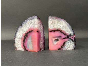 A Gorgeous Set Of Natural Geode Bookends