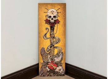 Great Skull & Roses Guitar Art