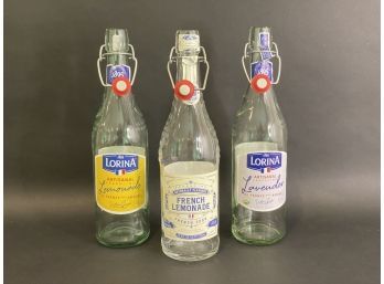A Trio Of French Soda Bottle With Wire Bail & Stopper Closures