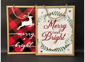 A Pair Of Reversible Holiday Signs