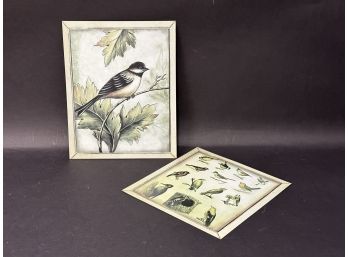 A Pair Of Coordinated Bird Prints On Tin