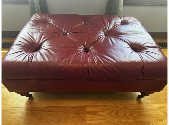 Burgundy /maroon Leather Ottoman